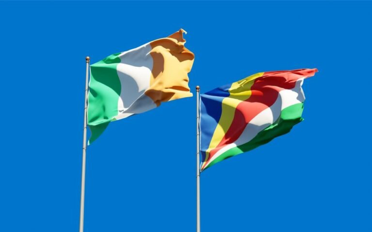 Split composition of Ireland and Luxembourg flags side by side for ETF domicile comparison