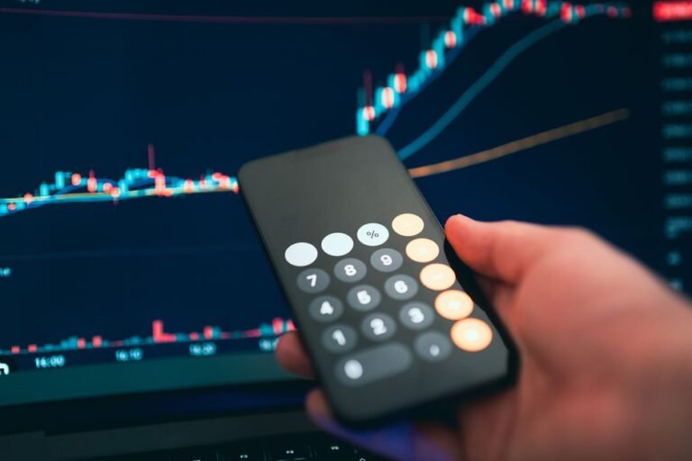 Confused investor using calculator to understand ETF tracking error