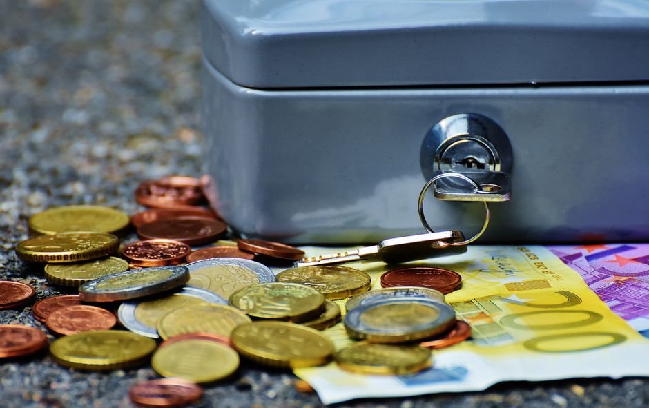 Germany financial security concept with Euro currency and investment protection symbols