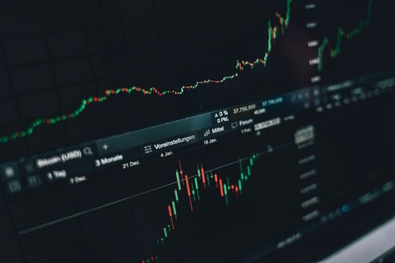 Falling stock chart showing bear market trend in European financial markets