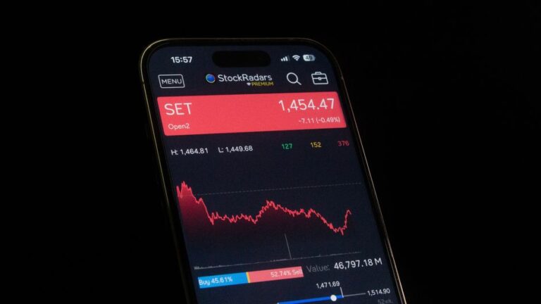 Stock market trading screen showing Austrian ATX index and investment data