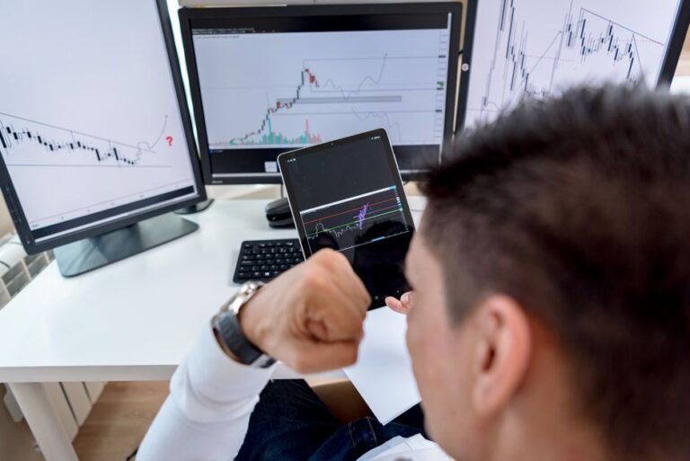 European stock exchange trader analyzing long term investing opportunities in Europe